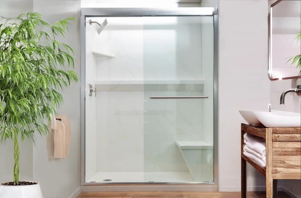 Sliding Bypass Shower Door — Brushed Nickel