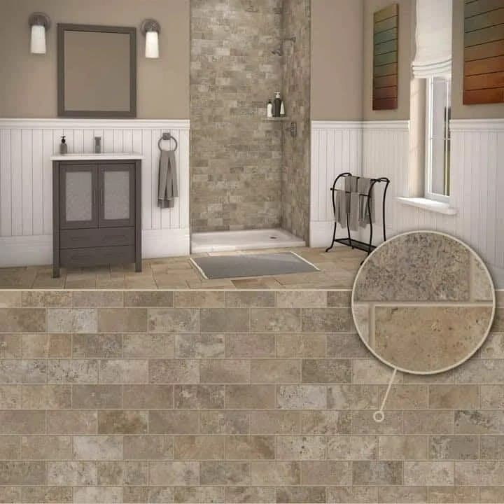 Mocha Travertine 3x6 – Jacob Showers and Baths St. Louis remodel
