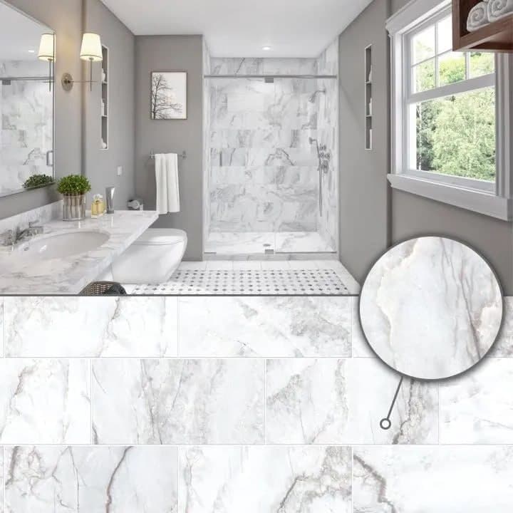 White Pearl shower wall color – Jacob Showers and Baths St. Louis