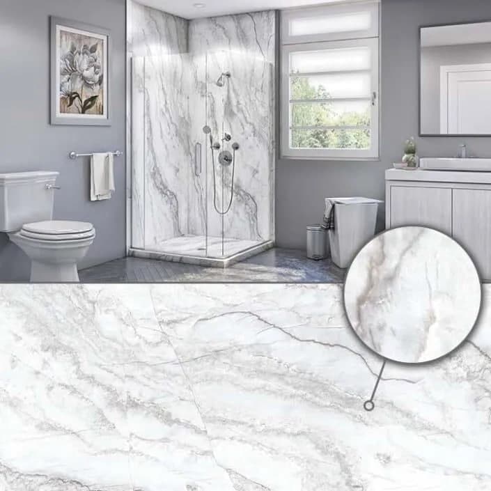White Pearl shower wall color – Jacob Showers and Baths St. Louis