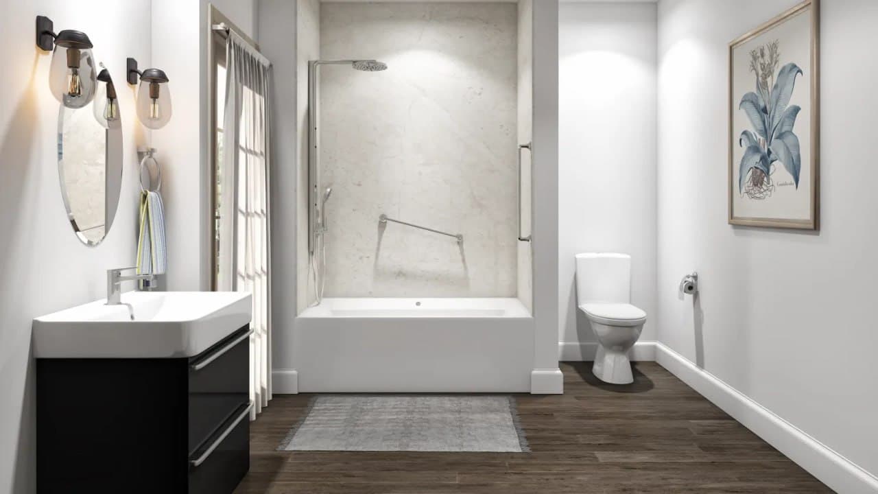 Botticino Cream Tub Alcove — Jacob Showers and Baths St. Louis