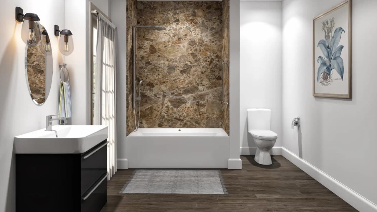 Breccia Paradiso Tub Alcove — Jacob Showers and Baths St. Louis