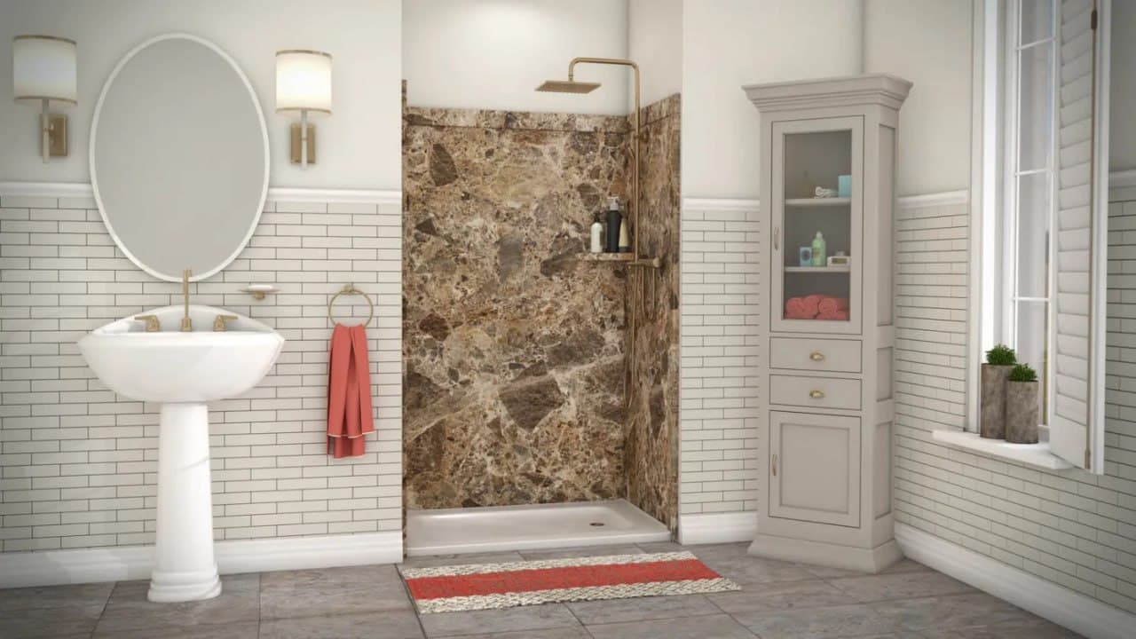 Breccia Paradiso Walk-In Alcove — Jacob Showers and Baths St. Louis