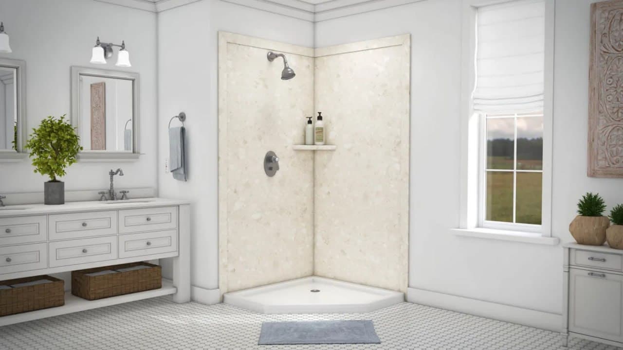 Calabria Royale Corner Shower — Jacob Showers and Baths St. Louis