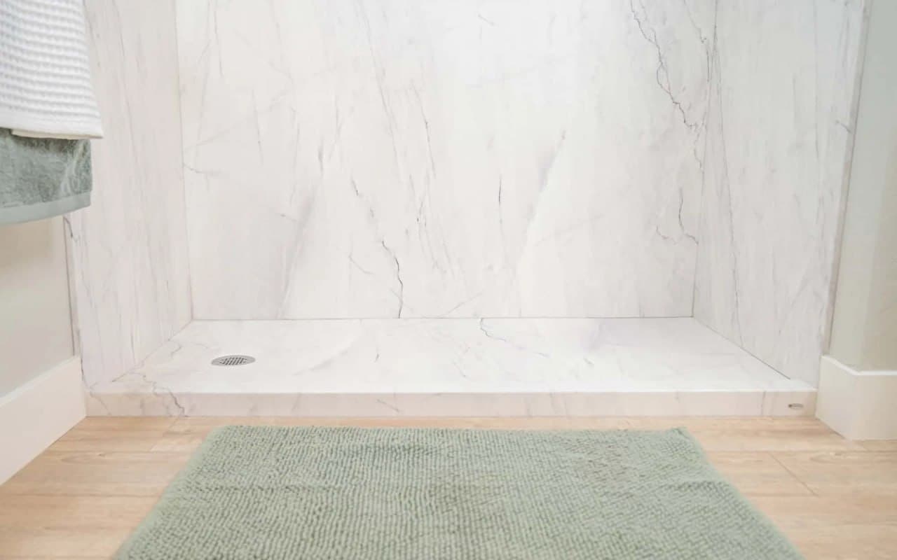 Jacob shower base and floor installation – NanoGrip non-slip surface St. Louis