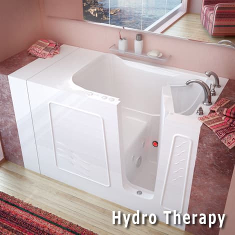 Hydrotherapy walk-in tub with targeted water jets